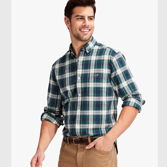 Vineyard Vines Men's Classic Fit Grove Isle Tucker Button Down Shirt MEDIUM - Picture 2 of 8